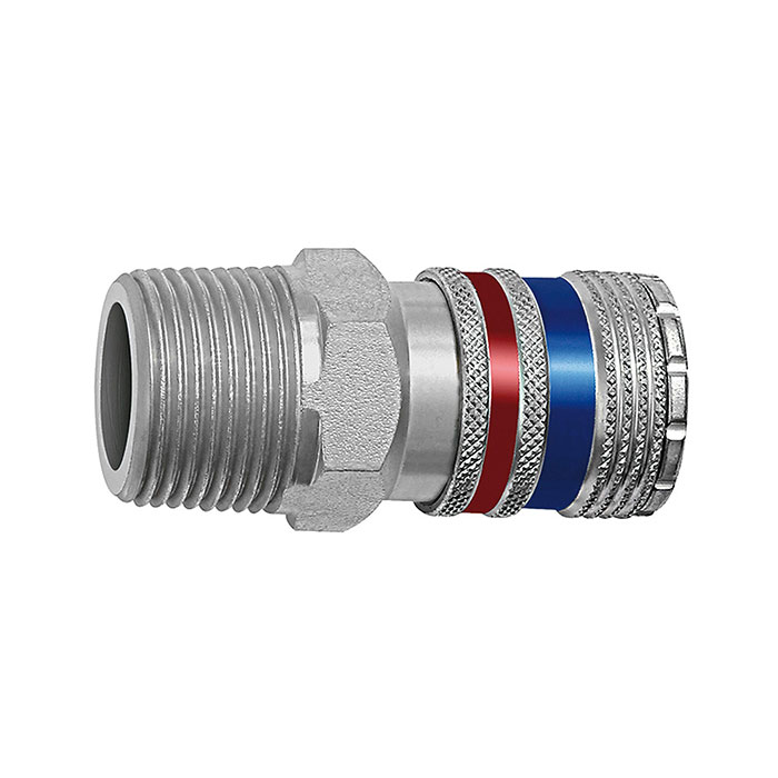 Safety coupling I.D. 10, Steel / brass galvanised, R 3/8 ET