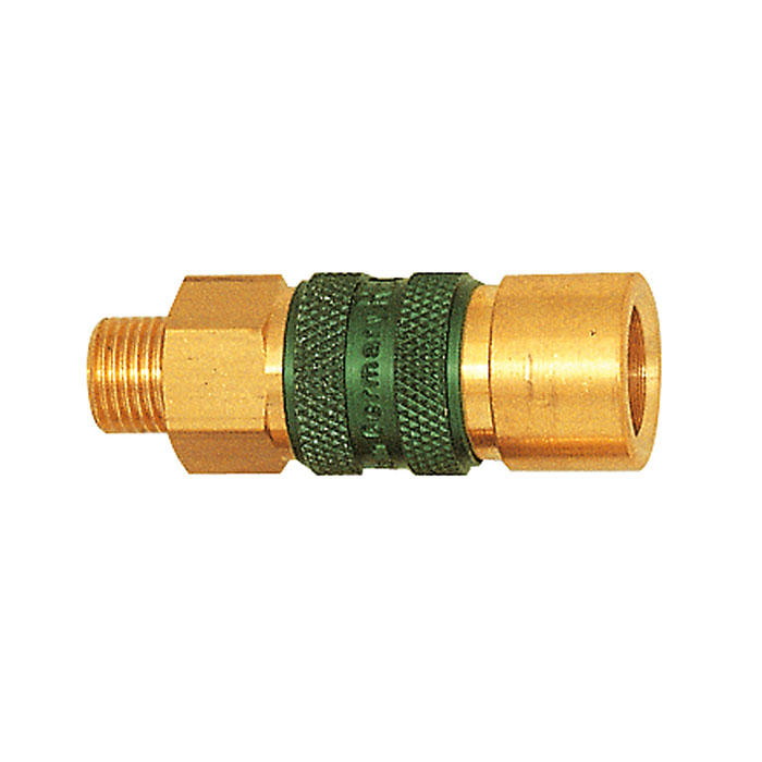 Captive quick-connect coupling I.D. 5, G 1/8 ET, green