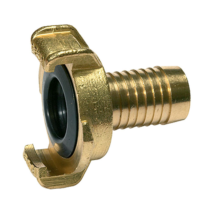 GEKA hose piece, rigid, bright brass, Connection I.D. 32