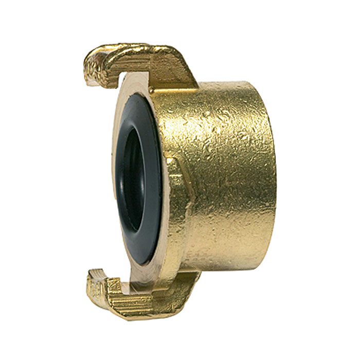 GEKA threaded piece, rigid, bright brass, G 1/2 interior