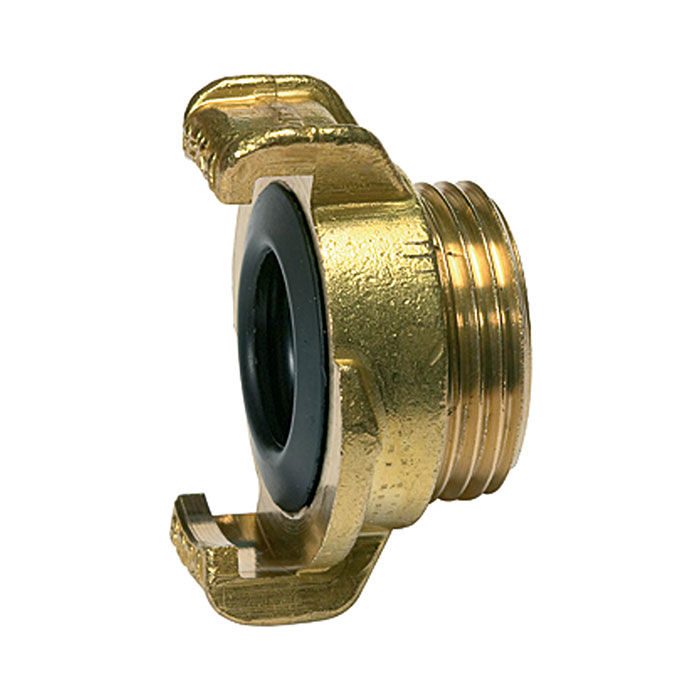 GEKA threaded piece, rigid, bright brass, G 1/4 exterior