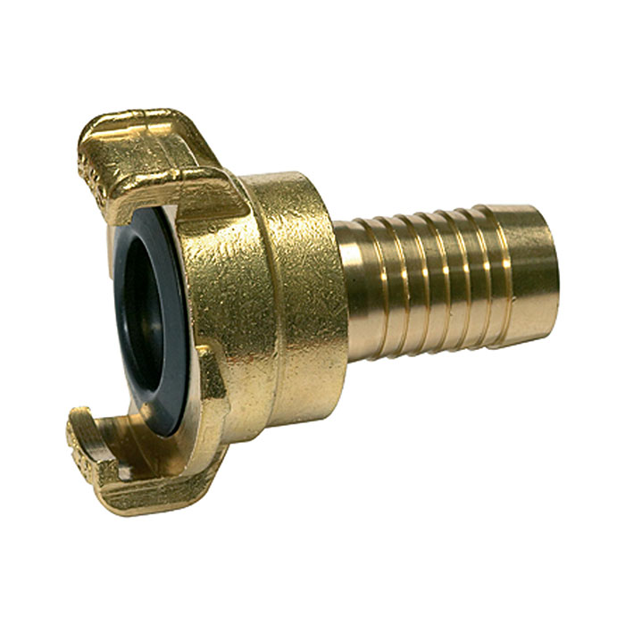 GEKA hose piece, 360° rotating, bright brass, I.D. 25