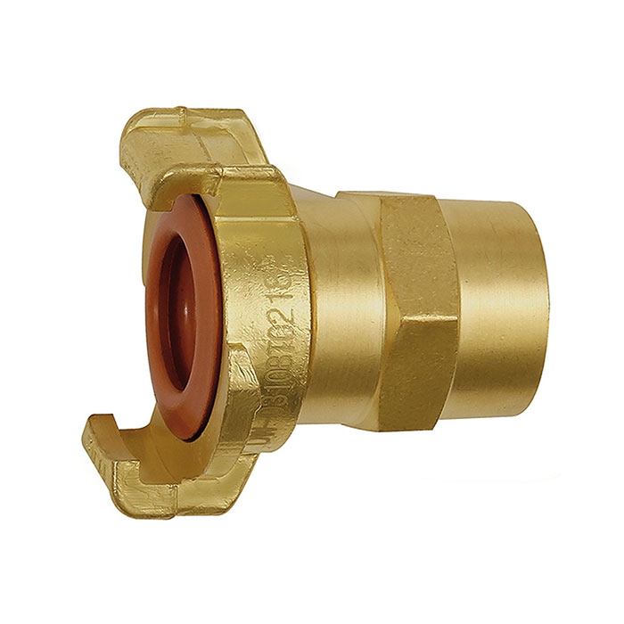 GEKA threaded piece, rigid, KTW, bright brass, I.D. 19