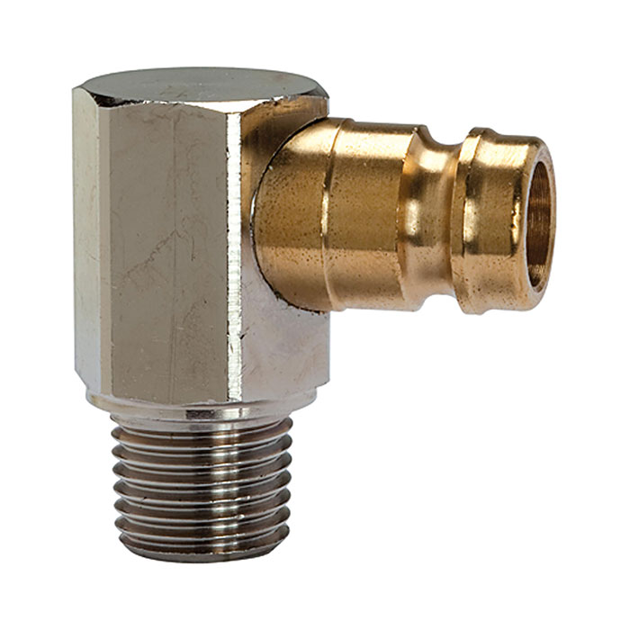 Tempered plug-in nipple DN 9, 90°, Exterior thread, R 1/4