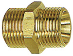 Double threaded nipple, Cyl., G 1/2 o., M24x1.5 o., AF 27, Brass