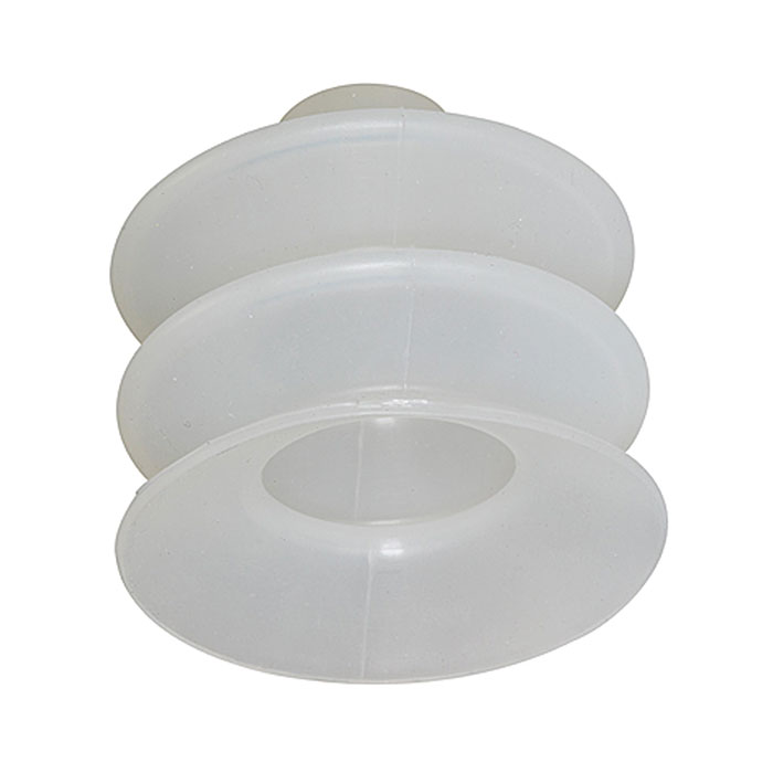 Bellows suction cup, Round 2.5 folds, Silicone material, FG Ø12mm