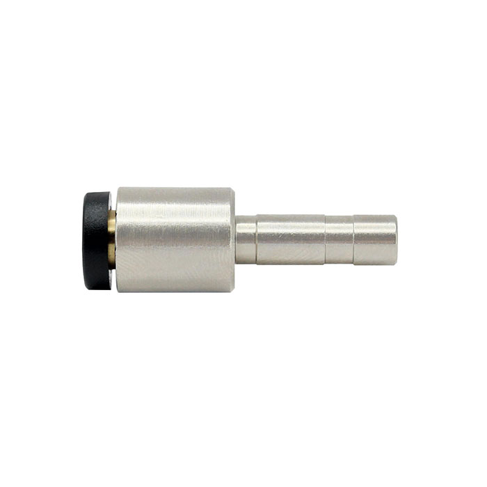 Straight push-in connector, Plug nipple red. 6 mm, »click-clock«