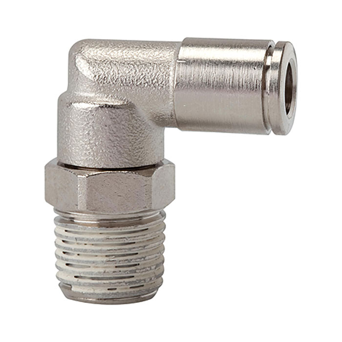 Push-in L-fitting »metallica« rotating, R 1/8 o., hose ext. Ø 6