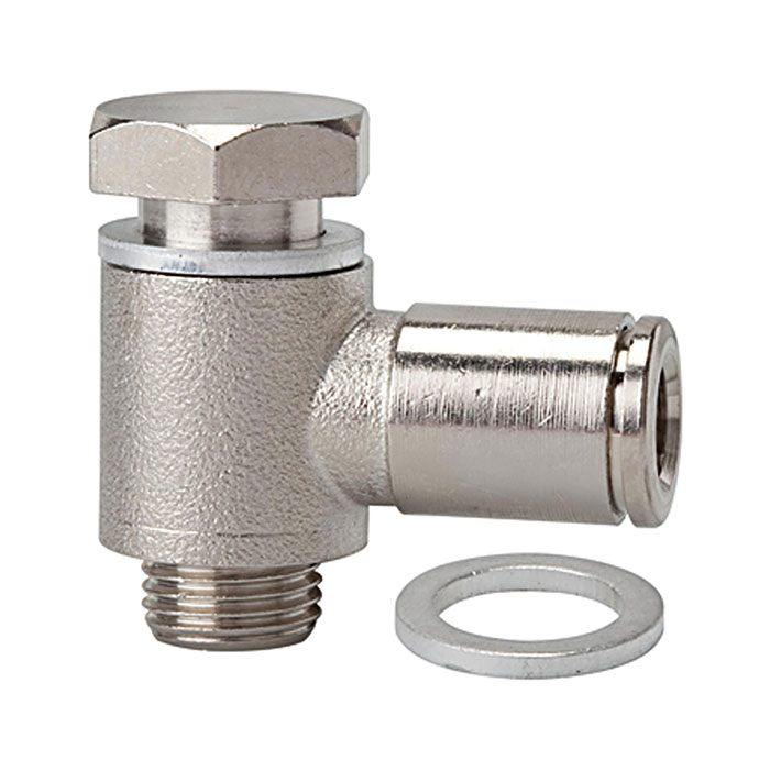 Push-in L-fitting »metallica«,rotating,M5 o.,for hose exterior Ø4