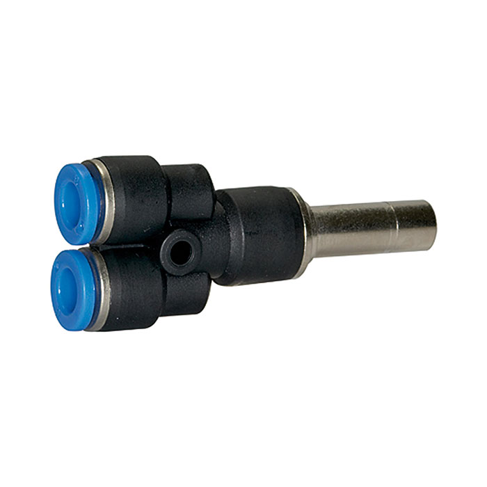 Push-in Y-connector, Plug nipple 3 »Blue Series« mini, hose Ø 3