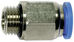 Straight push-in fitting »Blue Series«, M5 o., hose exterior Ø 4