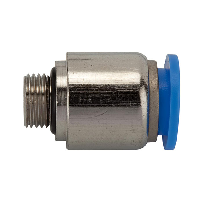 Straight push-in fitting »Blue Series«, round, M5 o.