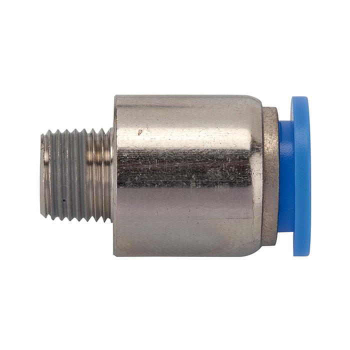 Straight push-in fitting »Blue Series«, round, R 1/4 o.