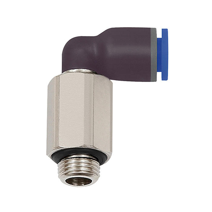 Push-in L-fitting »Blue Series« long, rotating, G 3/8 o.