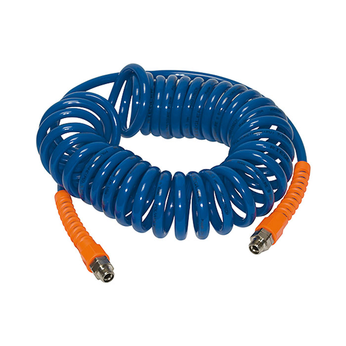 Spiral hose, Fitting, Kink protection spring, PU Hose Ø 12x8, 10m