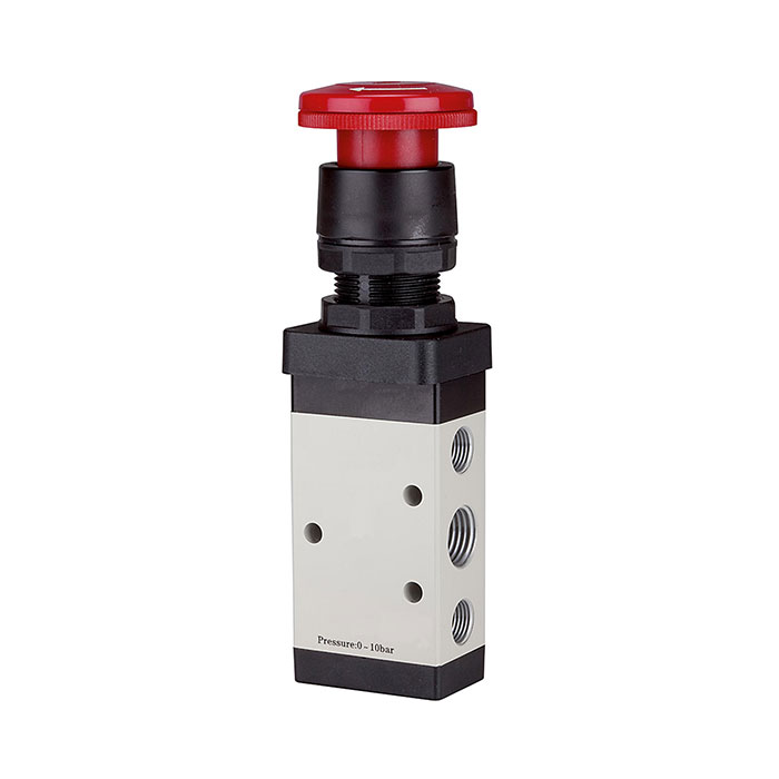 5/2-way valve manually »M5« Palm button, Emergency locking, G 1/8