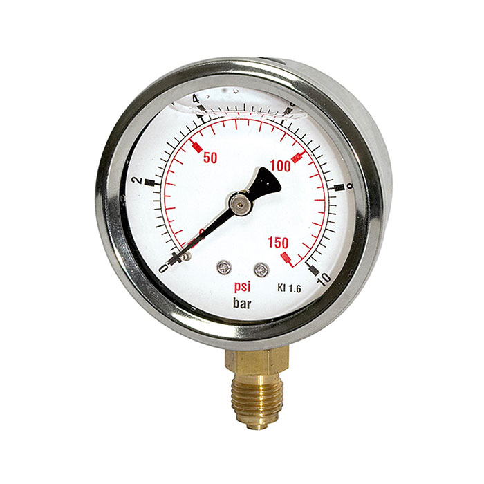 Glycerine pressure gauge »pressure line« G 1/4, 0-2.5 bar/36 psi