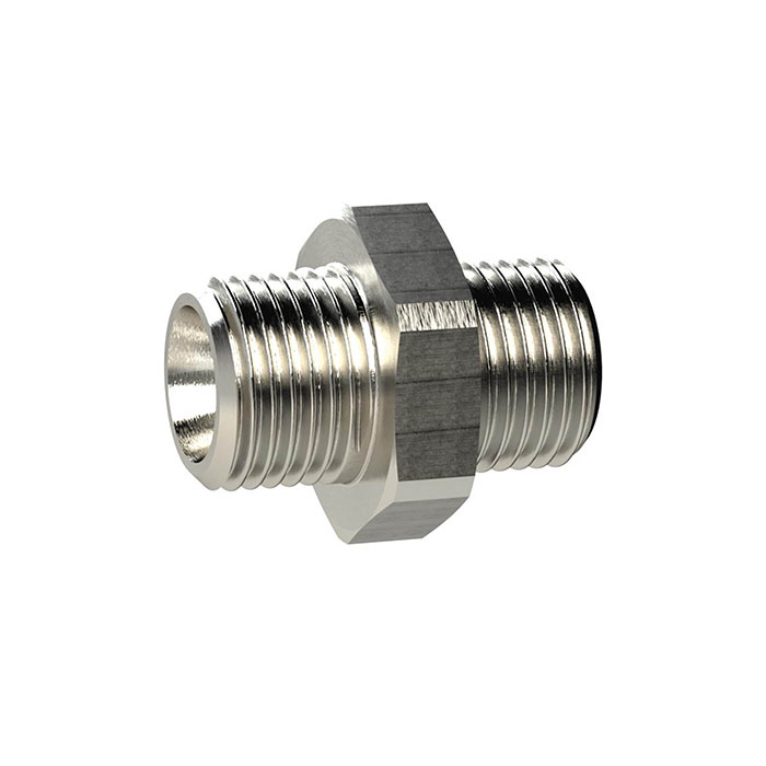 Double threaded nipple, G 1/8 o., G 1/8 o., nickel-plated brass