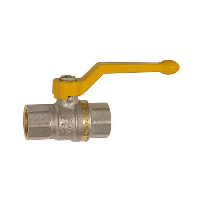 Ball valve EN 331 DVGW, nickel-plated brass, Hand lever, Rp 1/2