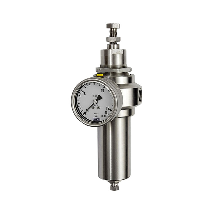 Stainless steel filter regulator, 1.4401, G 1/4, 1.7 - 17.5 bar