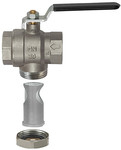 Ball valve with integrated strainer, nickel-plated brass, G 1/2