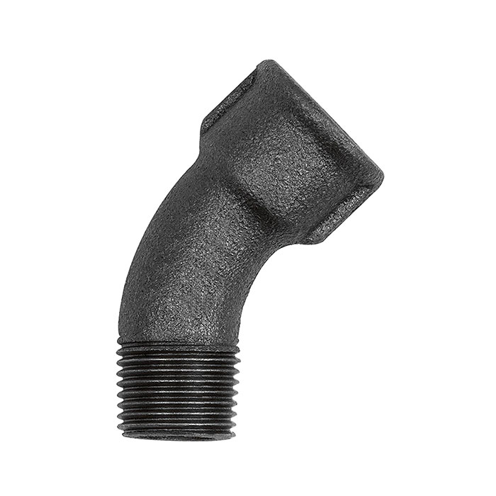 Elbow 40 45°, Rp 1/4 IT,R 1/4 ET black malleable iron fitting