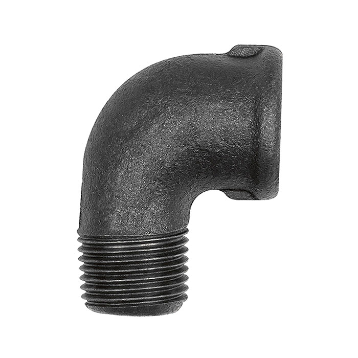 Bracket 92, 90° Rp 1/4 IT, R 1/4 ET, black malleable iron fitting