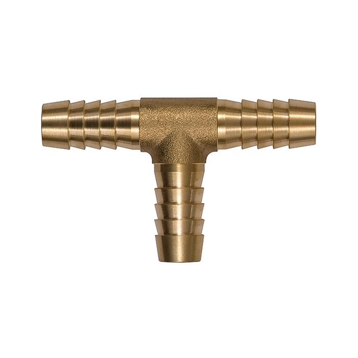 T-hose fitting supports, for hose I.D. 5 mm, brass