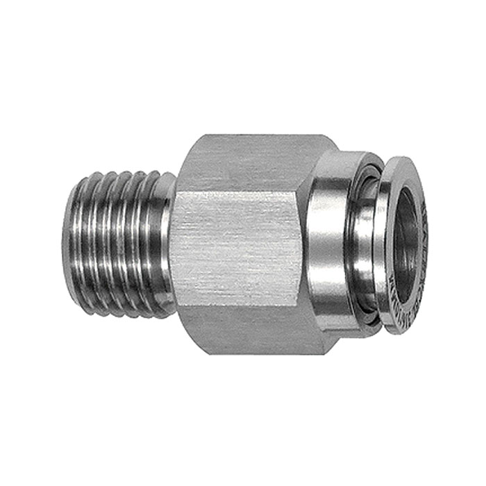 Straight push-in fitting R 1/8 o., for hose exterior Ø 4 mm