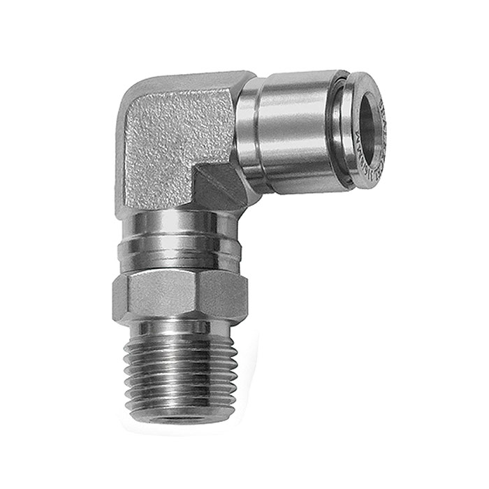 Push-in L-fitting, rotating, R 1/8 o., for hose exterior Ø 4 mm