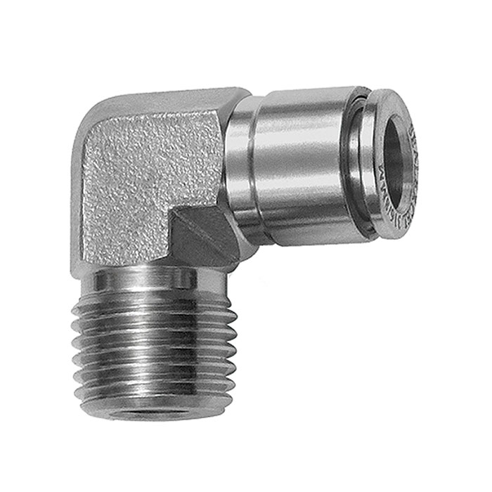 Push-in L-fitting, R 1/8 o., for hose exterior Ø 4, ES 1.4404