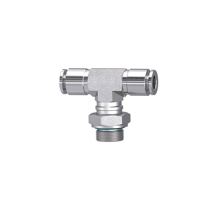 T-Steckverschraubung, drehbar, G 1/8 a., Schlauch-Ø 4, ES 1.4404