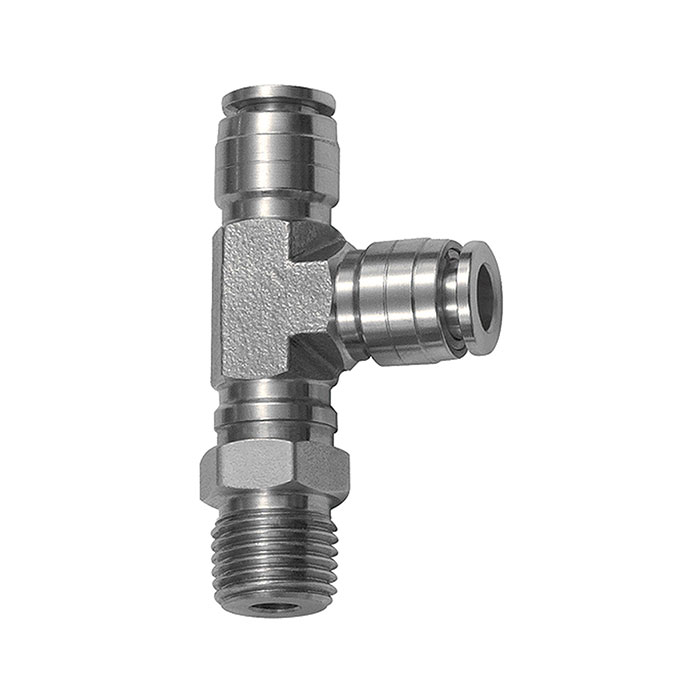 T-Steckverschr., L-Form, drehbar, R 1/8 a., Schlauch-Ø 4, ES