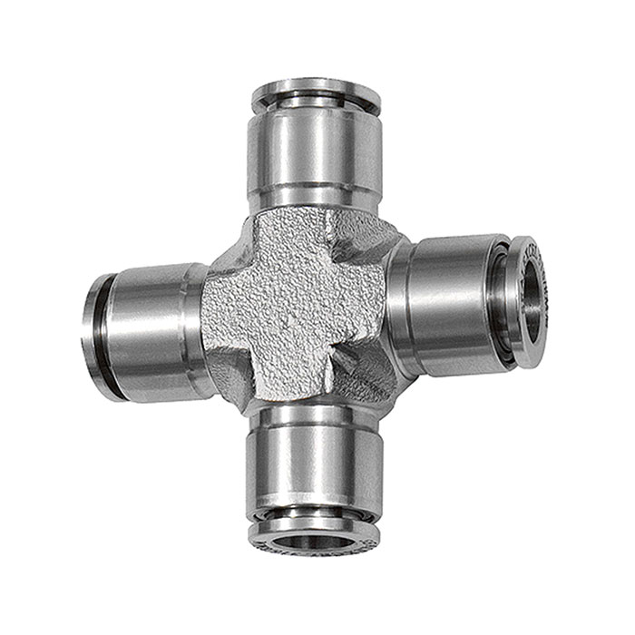 Push-in X-connector, for hose exterior Ø 4, Stainless steel