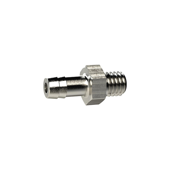 Screw-in hose connector, M8x0,75 o., for hose I.D. 6, AF 12