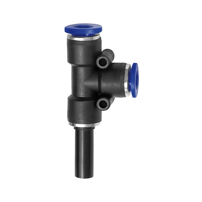 Push-in T-connector, Plug nipple »Blue Series«, hose/plug Ø 4