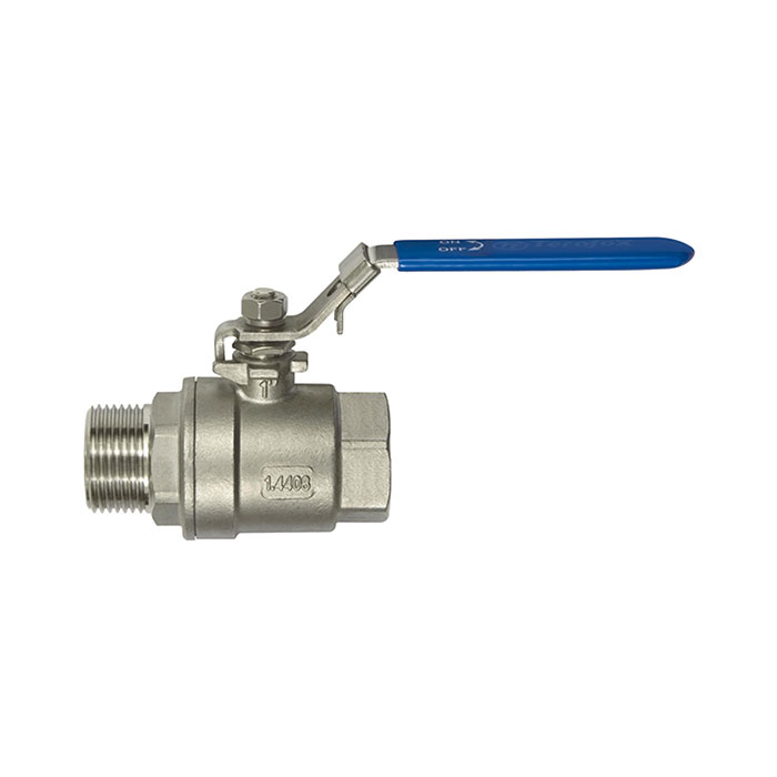 Stainless steel ball valve, 2-piece, IT/ET thread, G 1/4, DN 8