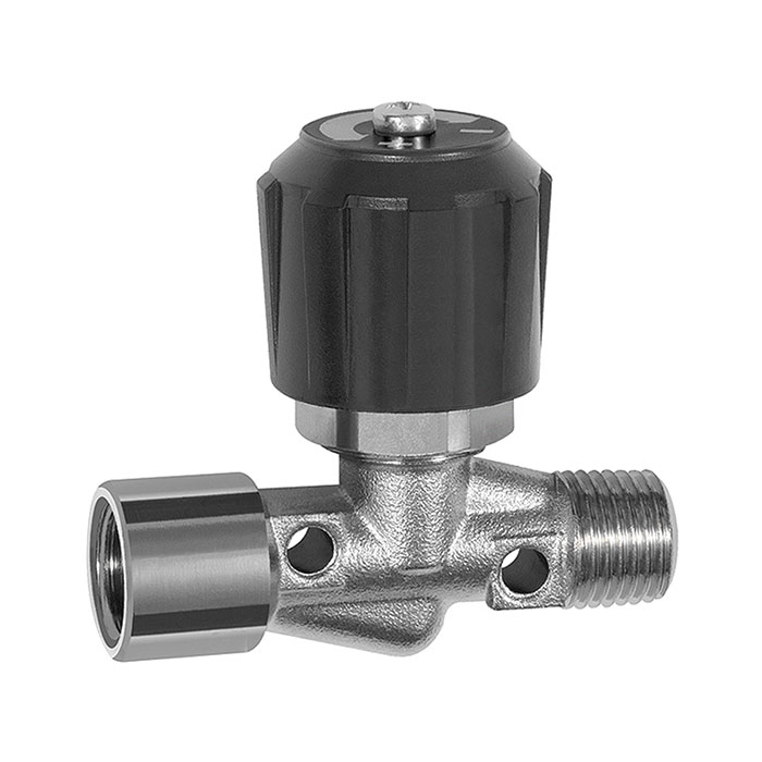 Needle valve, Nickel-plated brass, IT/ET, Rp/R 1/8, DN 4