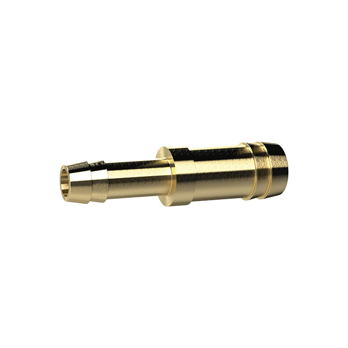 Double hose connector, reduced, for hose I.D. 6,9 mm, Brass