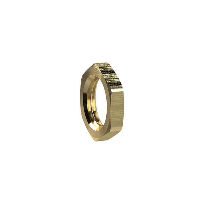 Hexagonal counter nut, M24x2, AF 28, Brass