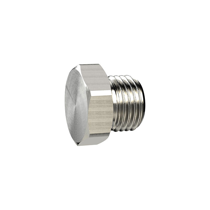 Locking screw, Exterior hexagonal, G 1 1/4, nickel-plated brass