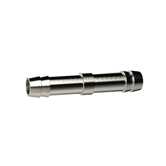 Double hose connector, for hose I.D. 4 mm, nickel-plated brass