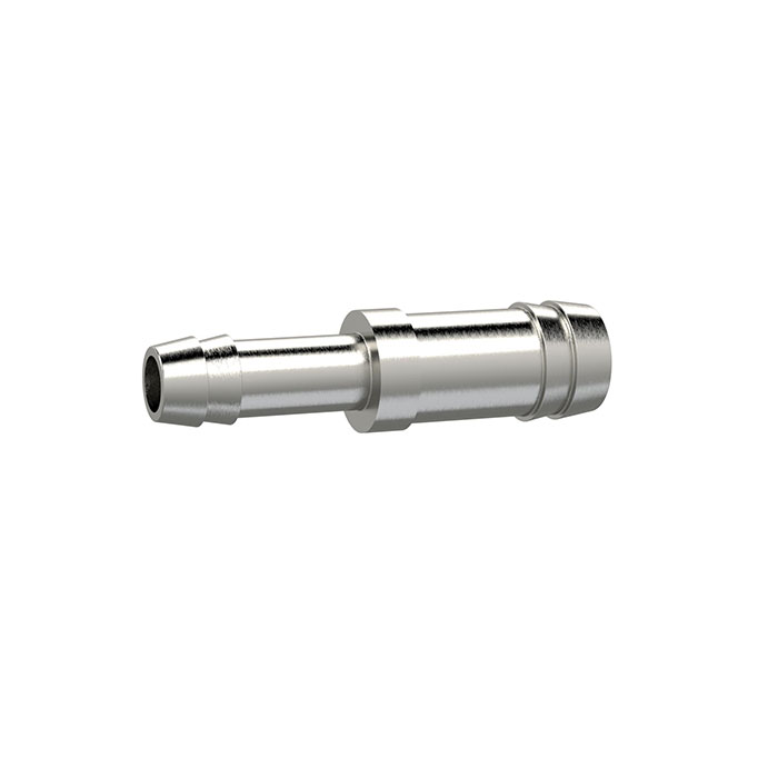 Double hose connector, for hose I.D. 6, 9 mm, nickel-plated brass