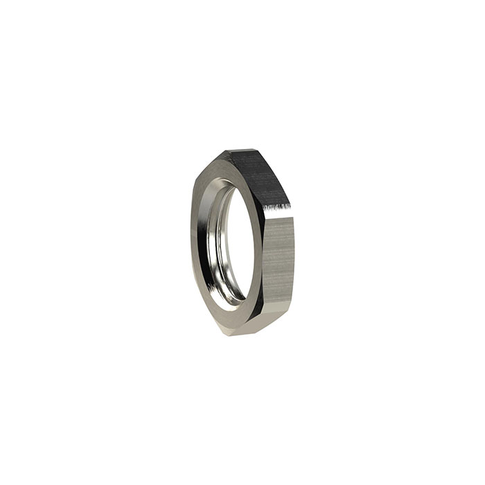 Hexagonal counter nut, G 1 1/4, AF 50, nickel-plated brass