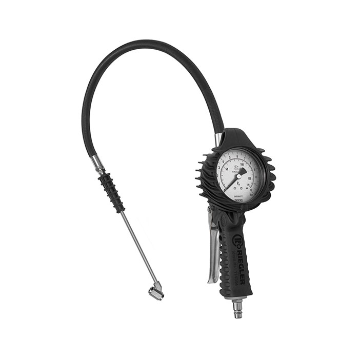 Stand. manual tyre gauge, garage connector, Uncalibrated 0-12 bar