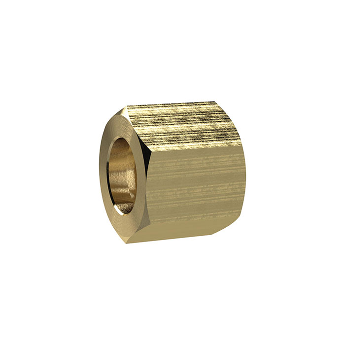 Hexagonal coupling nut, G 1/8, for sleeve size I.D. 4/6, Brass