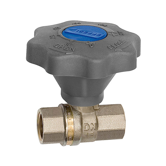 Ball valve fine adjustment, nickel-plated bright brass, Rp 3/8