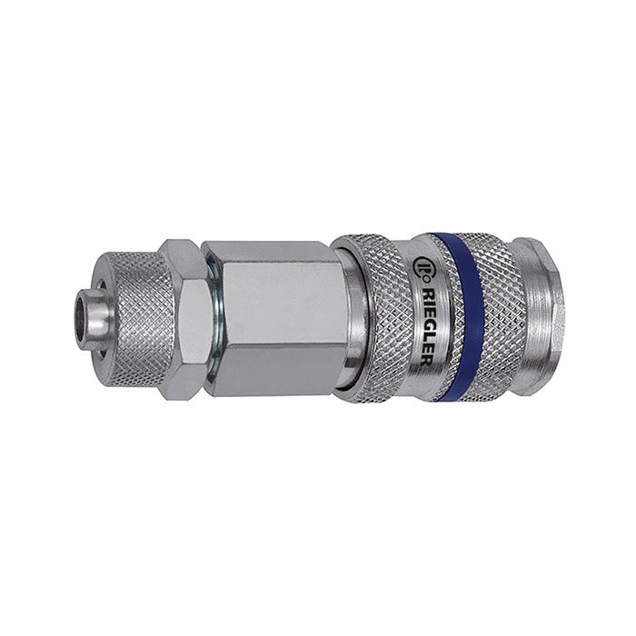 Quick-connect coupling I.D. 7.8, Steel, Hose connection 8x6