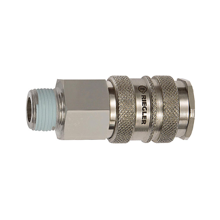 Quick-connect coupl. I.D. 10, Steel/nickel-plated brass, R 3/8 ET