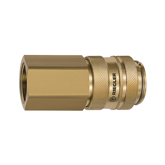 Quick-connect coupling I.D. 19, Bright brass, G 1 1/4 IT